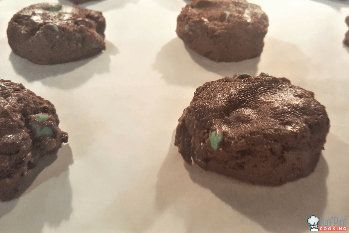 fudge mint cookies-oven
